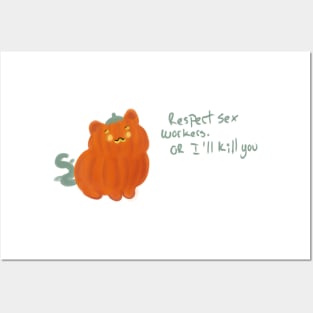 sw affirmative pumpkin cat Posters and Art